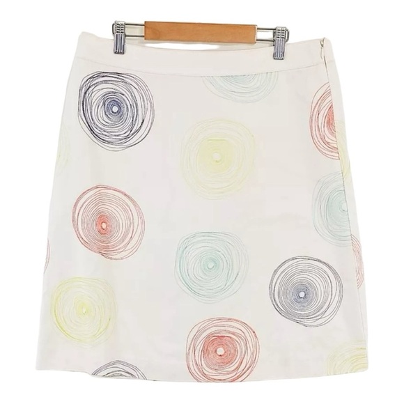 Boden Preppy A-Line Skirt with Multicolor Swirl Pattern - Picture 1 of 10